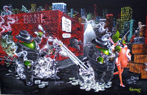 MICHAEL GODARD 38X28 Secondary Market Art: "GANGSTER CHOPPER GCNV"