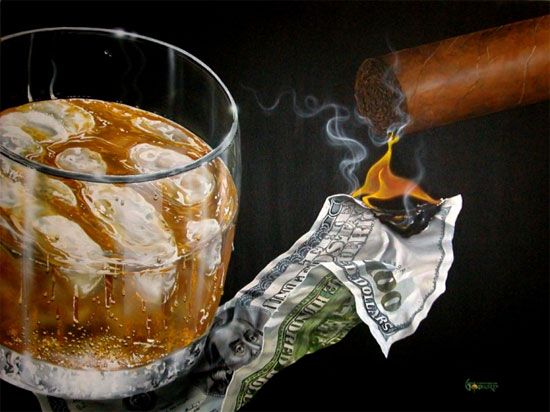 MICHAEL GODARD 38X28 Secondary Market Art: "MONEY TO BURN GCNV"