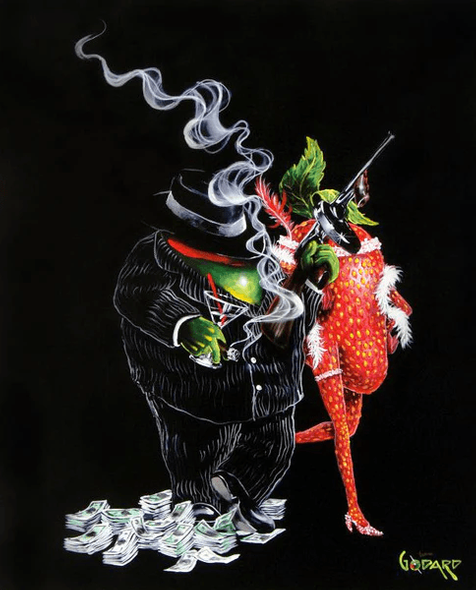 Michael Godard Limited Edition Collector Series Stretched Canvas Giclée CS Numbered: "Gangster Love"