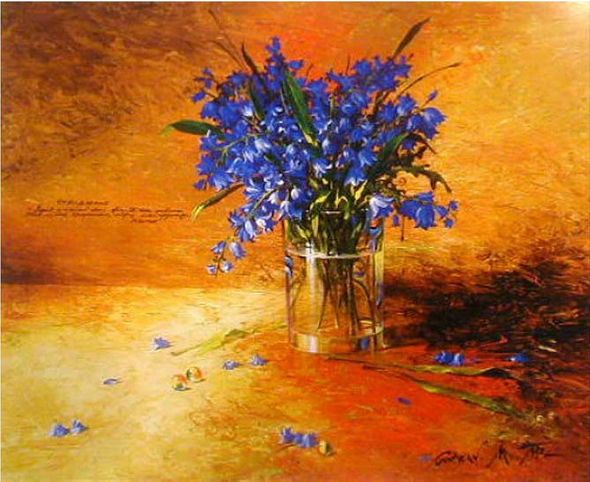 Michael Gorban Handsigned and Numbered Limited Edition Canvas Giclee:"Bluebells"