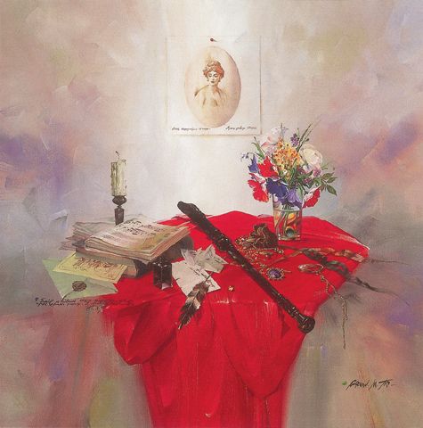 Michael Gorban Handsigned and Numbered Limited Edition Canvas Giclee:"The Flute"