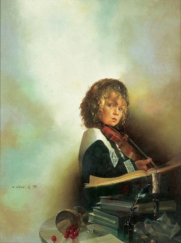 Michael Gorban Handsigned and Numbered Limited Edition Canvas Giclee:"Violin Concerto"
