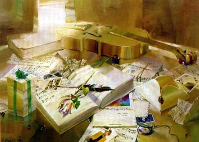 Michael Gorban Handsigned and Numbered Limited Edition Serigraph:"Melodies"