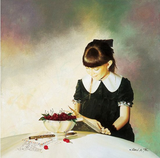 Michael Gorban Handsigned & Numbered Limited Edition Canvas:"Bowl of Cherries"