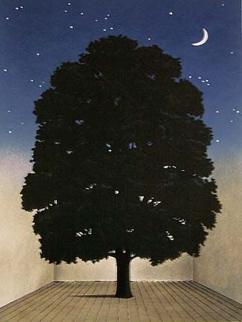 Michael Hasted Hand Signed Publisher Proof Lithograph:"Tree And Moon"