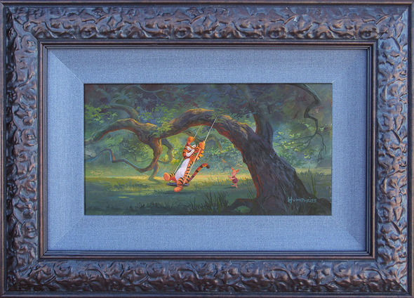 Michael Humphries Original Art with Free Framing:"Tigger Swing - Piglet"