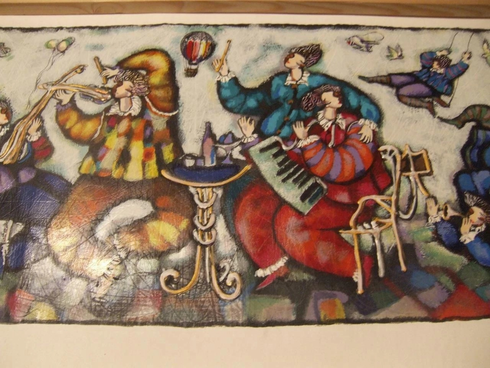Michael Kachan Hand-signed Embellished Serigraph: "Happy Hour" Michael Kachan Hand-signed Embellished Serigraph: "Happy Hour"