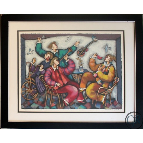 Michael Kachan Serigraph on Paper:"Lets Make a Party"