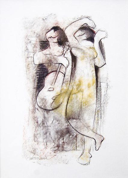 Hessam Abrishami Giclee Print on Board:"Beyond Borders Sketch"