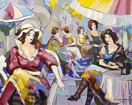 Michael Kerman Hand Signed and Numbered Limited Edition Serigraph on Paper: " Cafe "
