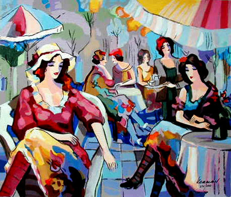 Michael Kerman Hand Signed Limited Edition Serigraph:"Cafe"