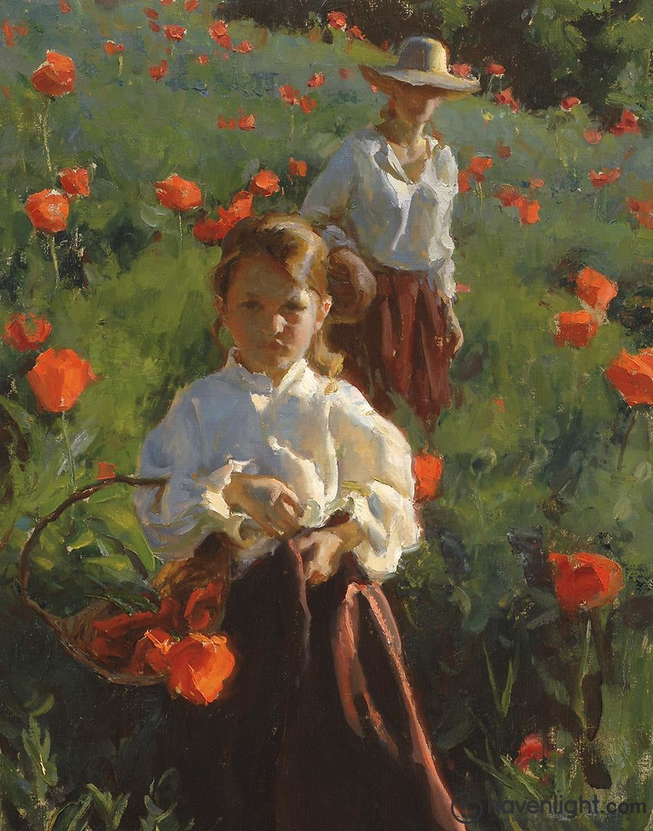 Michael Malm Fine Art Canvas Giclee: "Poppies"
