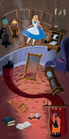 Michael Provenza Artist Signed Disney Ltd Ed Gallery Wrap Canvas:"The Rabbit Hole "