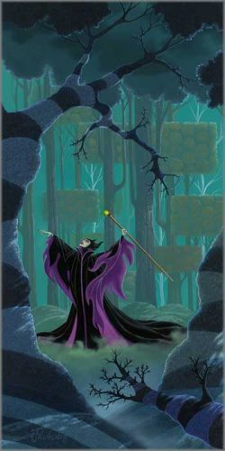 Michael Provenza Hand Signed and Numbered Limited Edition Embellished Canvas Giclee:"Maleficent Summons the Power"