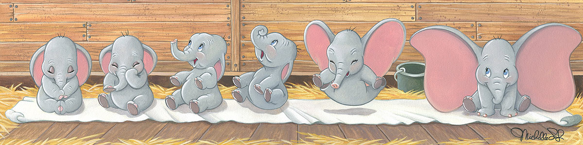Michelle St Laurent Artist Signed Gallery Wrap Canvas:"Baby Dumbo"
