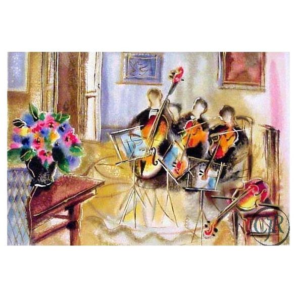Michael Rozenvain Serigraph on paper:"Drawing Room Trio"