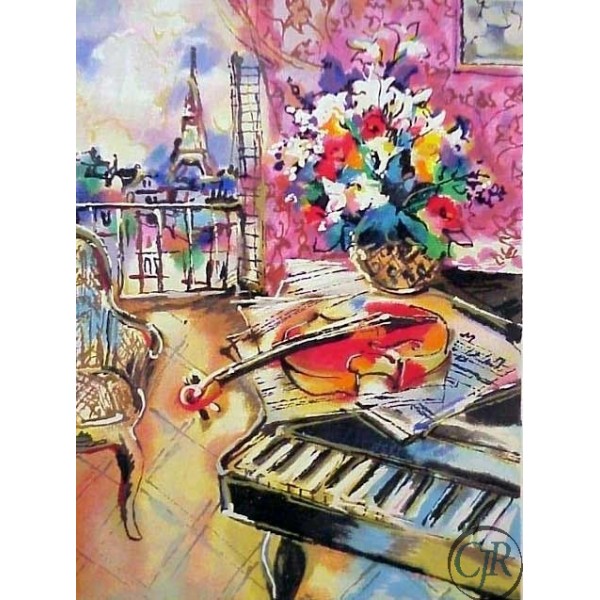 Michael Rozenvain Serigraph on paper:"Parisian Sounds"