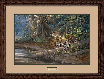 Michael Sieve Handsigned and Numbered Limited Edition: "Framed River Heat-Jaguar"