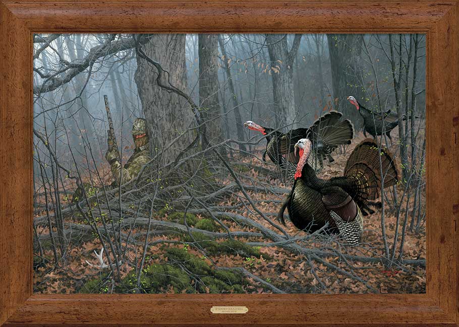 Michael Sieve Handsigned and Numbered Limited Edition Oversized Framed Canvas:"If Looks Could Kill-Turkeys"