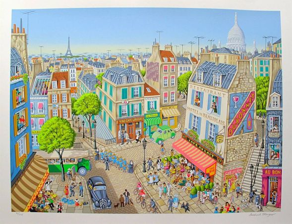 Michael Stringer Hand Signed Large Serigraph:"La Vie Parisienne"