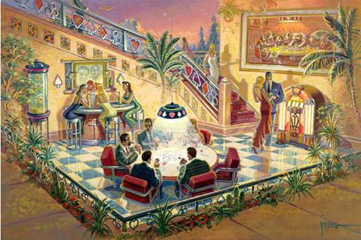 Michael Young Limited Edition Giclee on Canvas : " High Stakes "