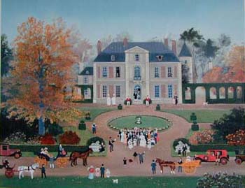 Michel Delacroix Hand Signed Publisher Proof Lithograph:"Mariage A La Campagne"