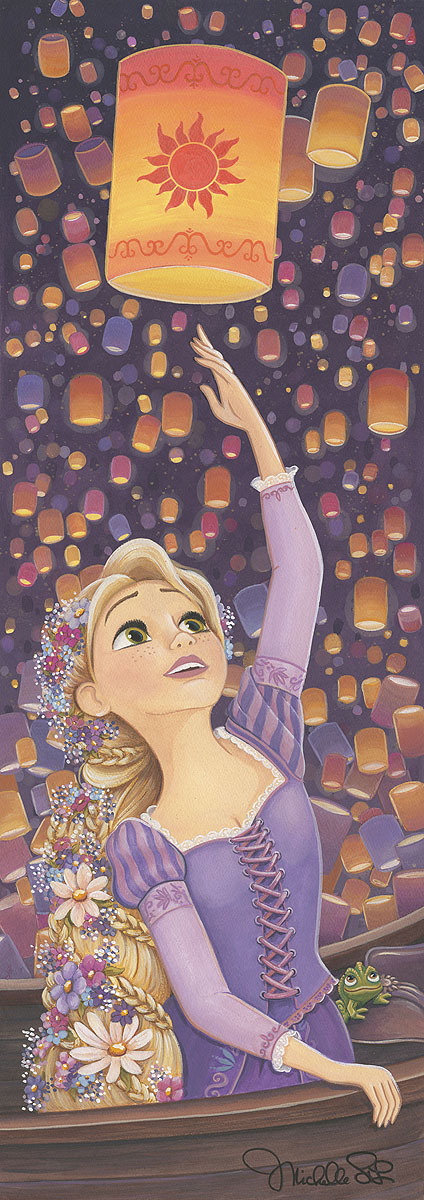 Michelle St Laurent Artist Signed Disney Ltd Ed Gallery Wrap Canvas:"The Lantern"