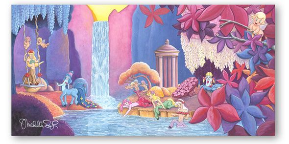 Michelle St.Laurent Artist Signed Limited Edition Hand Textured Gicl&eacute;e on Canvas:"Garden of Beauty -Fantasia"