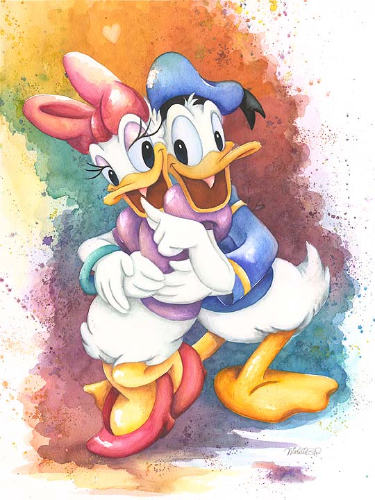 Michelle St. Laurent Hand Signed and Numbered Limited Edition Disney Fine Art Canvas Giclee:"Date with Daisy"