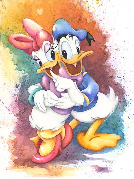 Michelle St. Laurent Hand Signed and Numbered Limited Edition Disney Fine Art Canvas Giclee:"Date with Daisy"