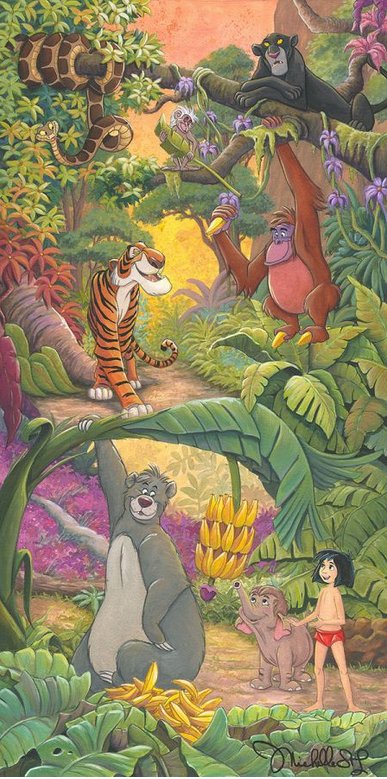 Michelle St. Laurent Hand Signed and Numbered Limited Edition Embellished Canvas Giclee:"Home in the Jungle"