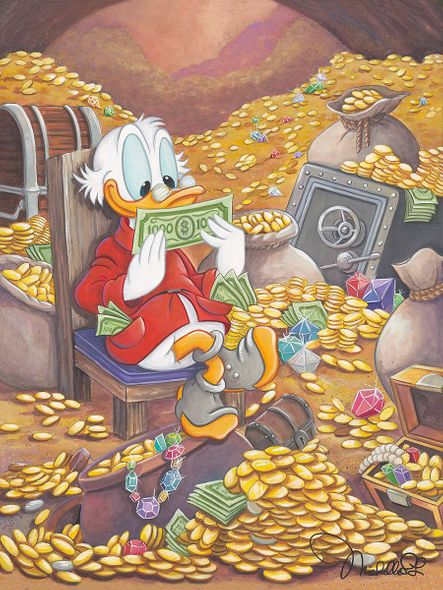 Michelle St. Laurent Disney Limited Edition Gallery Wrap Canvas Giclee:"Scrooge's Happy Place"