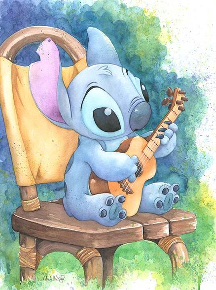 Michelle St. Laurent Signed and Numbered Hand-Textured Gicl&eacute;e on Canvas: "Ukulele Solo"
