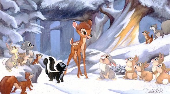 Michelle St.Laurent Signed and Numbered Limited Edition Hand-Textured Gicl&eacute;e on Canvas:"Cold Winter Woods"