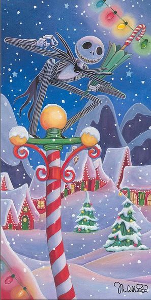 Michelle St. Laurent Signed Disney Ltd Ed Gallery Wrap Canvas:"Christmas Town"