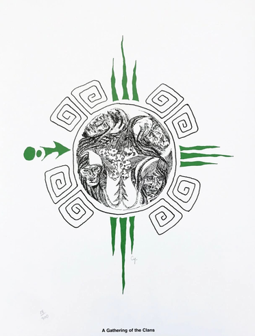 Michl Cywink Artist Signed Limited Edition Lithograph Print: "A GATHERING of THE CLANS"