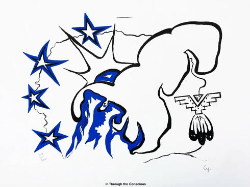 Michl Cywink Artist Signed Limited Edition Lithograph Print: "IN THROUGH THE CONSCIOUS" Michl Cywink Artist Signed Limited Edition Lithograph Print: "IN THROUGH THE CONSCIOUS"