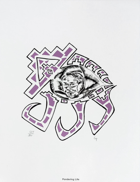 Michl Cywink Artist Signed Limited Edition Lithograph Print: "PONDERING LIFE"