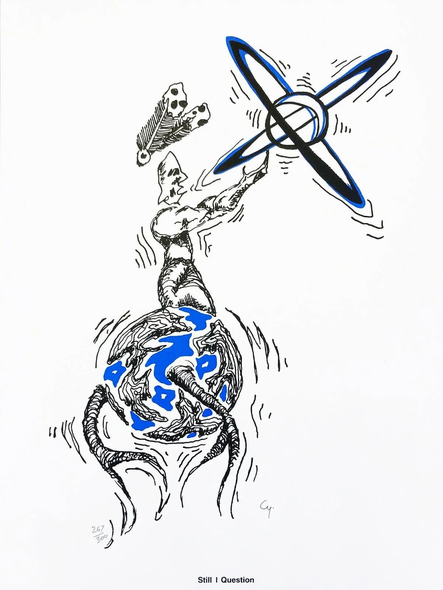 Michl Cywink Artist Signed Limited Edition Lithograph Print: "STILL I QUESTION"