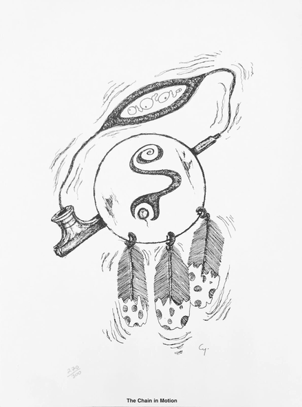 Michl Cywink Artist Signed Limited Edition Lithograph Print: "THE CHAIN IN MOTION"