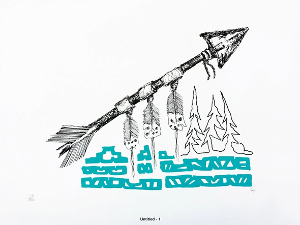 Michl Cywink Artist Signed Limited Edition Lithograph Print: "UNTITLED - 1"