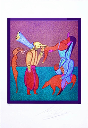 Mihail Chemiakin Limited Edition Original Lithograph: "ACROBATS" Mihail Chemiakin Limited Edition Original Lithograph: "ACROBATS"
