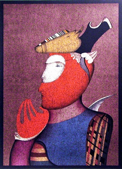 Mihail Chemiakin Limited Edition Original Lithograph: "ANGEL IN MASK"