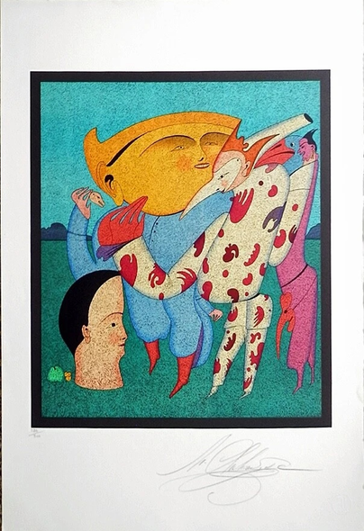 Mihail Chemiakin Limited Edition Original Lithograph: "CARNIVAL"