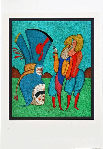 Mihail Chemiakin Limited Edition Original Lithograph: "CHEATING"