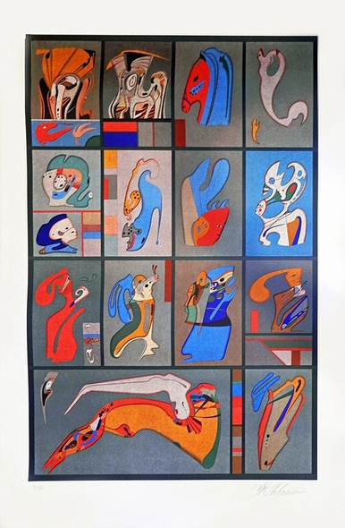 Mihail Chemiakin Limited Edition Original Lithograph: "THE FALL OF ICARUS"