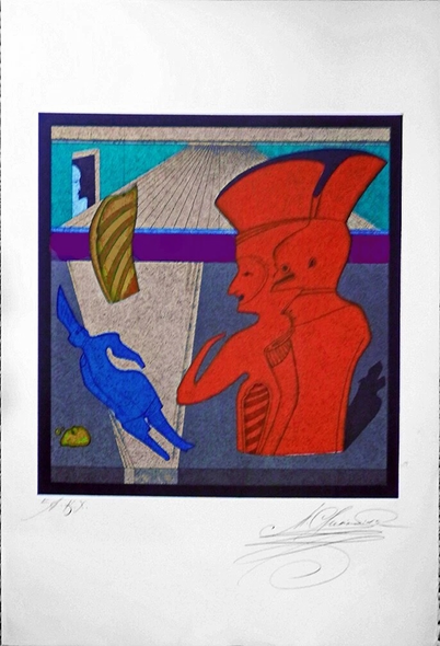 Mihail Chemiakin Limited Edition Original Lithograph: "WAX MARSHALL"