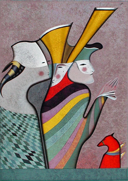 Mihail Chemiakin Limited Edition Serigraph On Coventery Paper: "MASQUERADE AT ST. PETERSBURG"