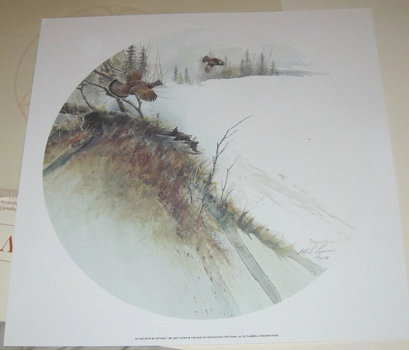 Mike Capser Signed and Numbered Limited Edition Artist Proof Lithograph: "Autumn Ruffs"