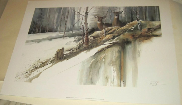 Mike Capser Signed and Numbered Limited Edition  Artist Proof  Lithograph: "Winter Silence"